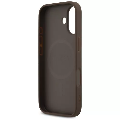 iPhone 17, Guess Hardcase 4G Printed Stripes MagSafe tok - Barna