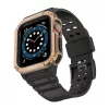 Védőtokos Szíj Apple Watch 42/44/45 mm - Fekete/Rose gold