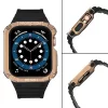 Védőtokos Szíj Apple Watch 42/44/45 mm - Fekete/Rose gold