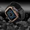 Védőtokos Szíj Apple Watch 42/44/45 mm - Fekete/Rose gold