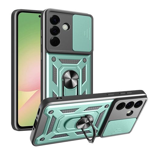 Modern Ütésálló Telefontok Állvánnyal és Kamera Védelemmel Samsung Galaxy A36 / A56 5G - Zöld