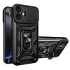 Modern Ütésálló Telefontok Állvánnyal és Kamera Védelemmel iPhone 17 - Fekete