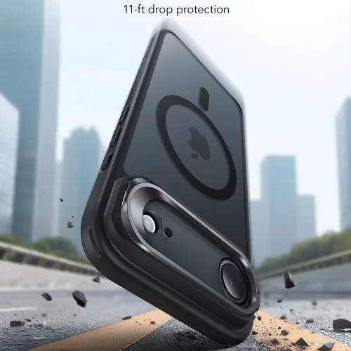 iPhone 17 Air, Ütésállő MagSafe-es tok, Kameravédelemmel, Légpárnás sarkokkal - Matt Fekete - ESR Classic Hybrid HaloLock