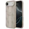 iPhone 17 Air, Guess Hardcase 4G Printed Stripes MagSafe tok - Bézs/rózsaszín