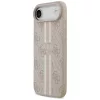 iPhone 17 Air, Guess Hardcase 4G Printed Stripes MagSafe tok - Bézs/rózsaszín
