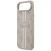 iPhone 17 Air, Guess Hardcase 4G Printed Stripes MagSafe tok - Bézs/rózsaszín