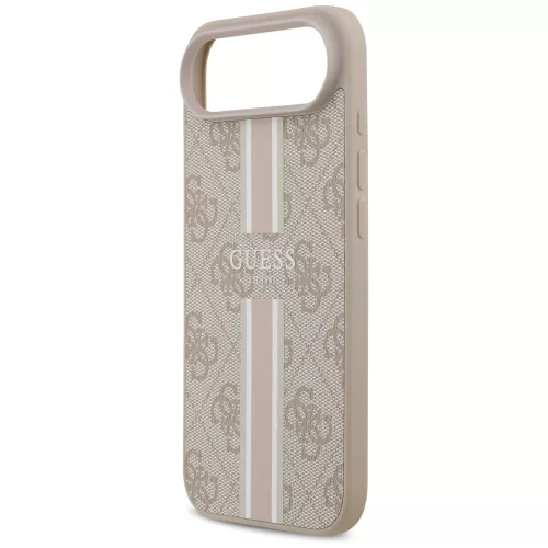 iPhone 17 Air, Guess Hardcase 4G Printed Stripes MagSafe tok - Bézs/rózsaszín