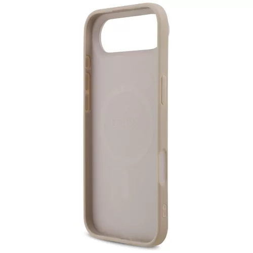 iPhone 17 Air, Guess Hardcase 4G Printed Stripes MagSafe tok - Bézs/rózsaszín