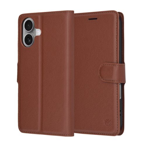 Techsuit Eco Bőr kinyitható barna tok - iPhone 17