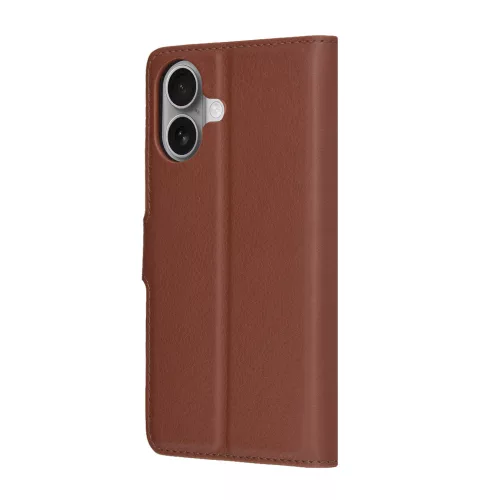 Techsuit - Leather Folio - Eco Bőr kinyitható tok kártyatartóval - iPhone 17 - Barna