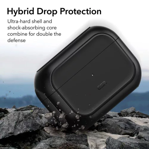 ESR Orbit fekete szilikon tok Magsafe kompatibilis felfűzővel Airpods Pro 1/2