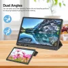 Samsung Galaxy Tab A8 10.5 (2021), Kinyitható tablet tok állítható állvánnyal és ceruzatartóval - Fekete - Techsuit - Flex Trifold