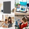 Samsung Galaxy Tab A8 10.5 (2021), Kinyitható tablet tok állítható állvánnyal és ceruzatartóval - Fekete - Techsuit - Flex Trifold