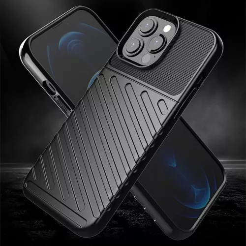 Ütésálló Thunder fekete tok (iPhone 13 Pro Max)