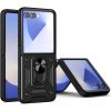 Modern Ütésálló Telefontok Állvánnyal és Kamera Védelemmel Samsung Galaxy Z Flip 7 - Fekete