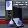 Modern Ütésálló Telefontok Állvánnyal és Kamera Védelemmel Samsung Galaxy Z Flip 7 - Fekete