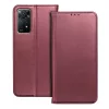 Xiaomi 15 Pro, Mágneses Kinyitható ECO bőr tok belső kártyatartó zsebbel - Bordó - Smart magneto 
