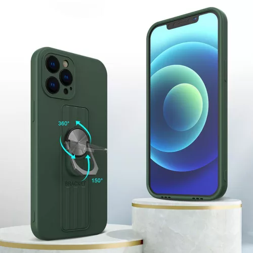 Szilikon rózsaszín gyűrűs tok (iPhone 13 Pro Max)