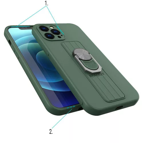Szilikon rózsaszín gyűrűs tok (iPhone 13 Pro Max)
