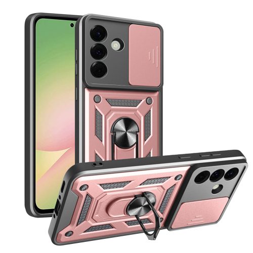 Modern Ütésálló Telefontok Állvánnyal és Kamera Védelemmel Samsung Galaxy A36 / A56 5G - Rózsaszín