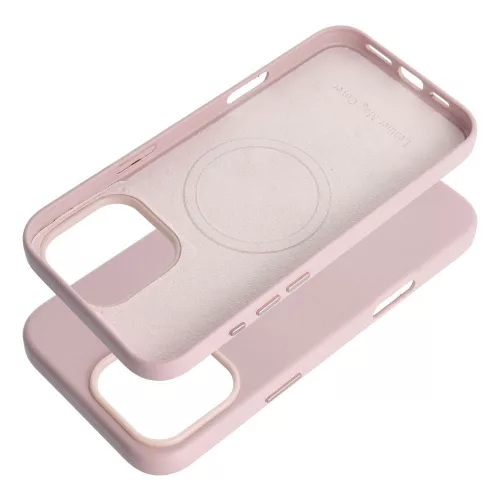 LEATHER MAG COVER Ökobőr tok iPhone 16 Pro Max - Rózsaszín