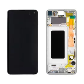   Gyári OEM LCD kijelző - Fehér - Samsung Galaxy S10 2019 - SM-G973