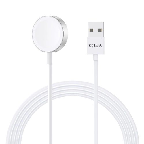 Tech-Protect UltraBoost mágneses indukciós töltő Apple Watch-hoz – USB-A, 1.2m - Fehér