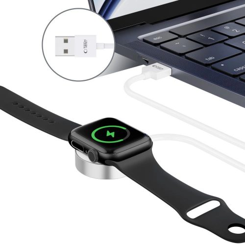 Tech-Protect UltraBoost mágneses indukciós töltő Apple Watch-hoz – USB-A, 1.2m - Fehér