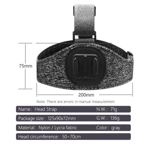 Techsuit - GoPro fejpánt mágneses talppal (JX-003) - Szürke