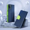 Xiaomi Redmi Note 12 5G, Mágneses Kinyitható tok belső zsebbel és állványfunkióval - sötétkék / zöld - FANCY