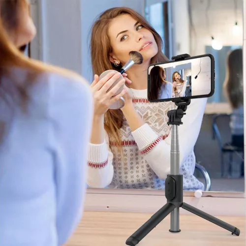 Techsuit (Q01) selfie bot és tripod - Fekete