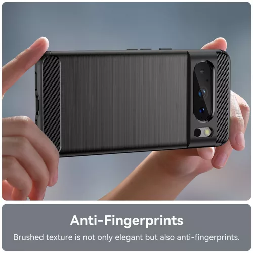 Szilikon karbon mintás Google Pixel 8 Pro tok - Fekete
