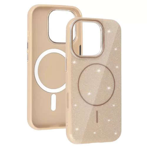 MagSafe Slim Csillogós tok iPhone 15 - Arany