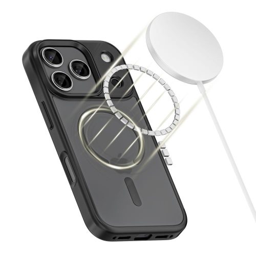 iPhone 17 Pro, Tech-Protect MagMat XT MagSafe tok 4 cserélhető gombszettel - Matt fekete
