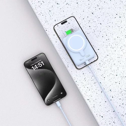 Tech-Protect LifeMag PB10 MagSafe Powerbank 5000mAh 15W USB-C port + USB-C kábel - Kék