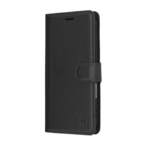 Techsuit - Leather Folio - Eco Bőr kinyitható tok kártyatartóval - iPhone 17 Pro Max - Fekete