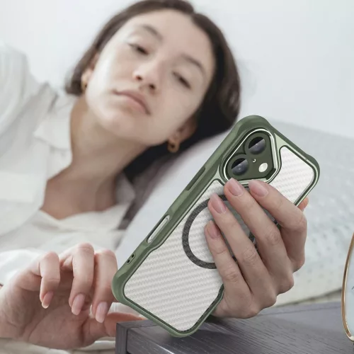 Leading Series MagSafe Szilikon Tok iPhone 16 Plus - Lila