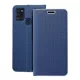 Samsung Galaxy A21s, Mágneses kinyitható kártyatartós tok állványfunkcióval - Kék - LUNA