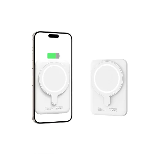 Tech-Protect LifeMag PB10 MagSafe Powerbank 5000mAh 15W USB-C port + USB-C kábel - Fehér
