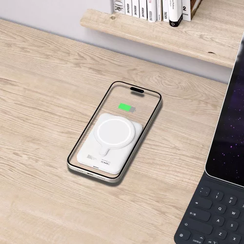 Tech-Protect LifeMag PB10 MagSafe Powerbank 5000mAh 15W USB-C port + USB-C kábel - Fehér