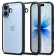 iPhone 17, Átlátszó ütésállő tok, matt fekete kerettel - Spigen - Ultra Hybrid