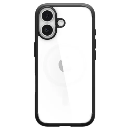 iPhone 17, Átlátszó ütésállő tok, matt fekete kerettel - Spigen - Ultra Hybrid