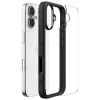 iPhone 17, Átlátszó ütésállő tok, matt fekete kerettel - Spigen - Ultra Hybrid