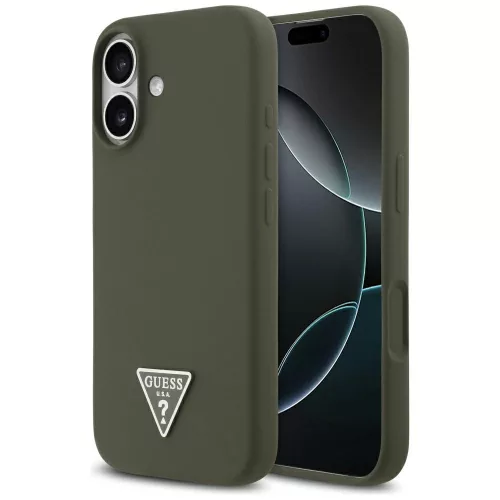 iPhone 17, Guess - Silicone Triangle Logo MagSafe tok - Zöld
