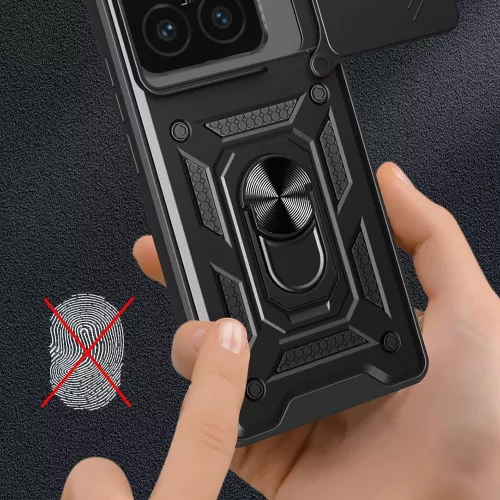 Modern Ütésálló Telefontok Állvánnyal és Kamera Védelemmel Xiaomi 17 - Fekete