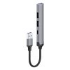 ColorWay - Dokkoló állomás - 3x USB, Type-C, 5 Gbps, 0,12 m-es kábel - Ezüst