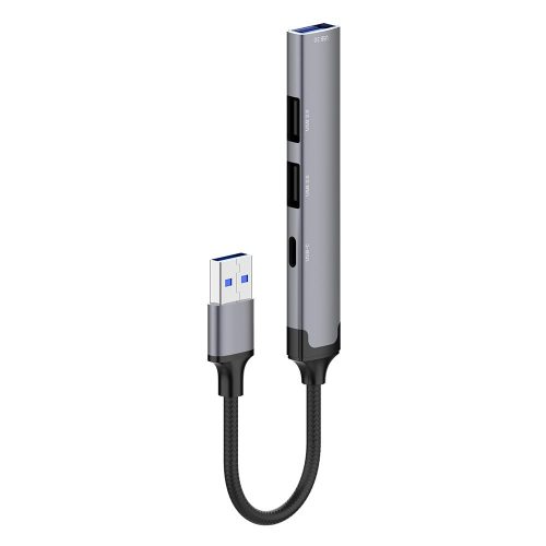 ColorWay - Dokkoló állomás - 3x USB, Type-C, 5 Gbps, 0,12 m-es kábel - Ezüst