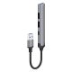 ColorWay - Dokkoló állomás - 3x USB, Type-C, 5 Gbps, 0,12 m-es kábel - Ezüst