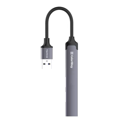 ColorWay - Dokkoló állomás - 3x USB, Type-C, 5 Gbps, 0,12 m-es kábel - Ezüst