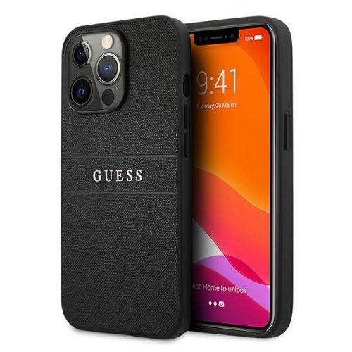 Guess fekete saffiano műbőr tok (iPhone 13 Pro)